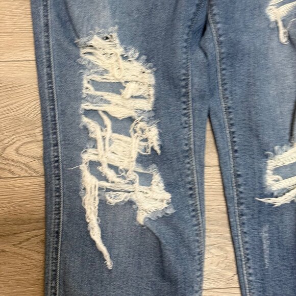 Studio Blue Distressed Ankle Jeans Straight Leg Ripped Up Womens Size 31 Denim - Picture 11 of 14